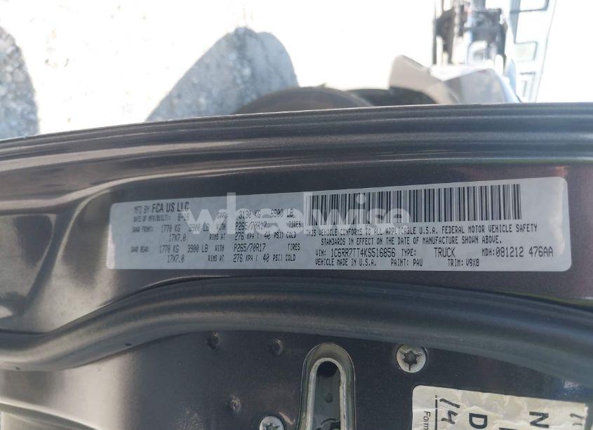 Photo 9 of 2019 Ram 1500 CLASSIC SLT 4X4 6'4 BOX (VIN 1C6RR7TT4KS516856)