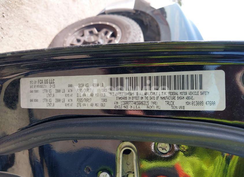 Photo 9 of 2019 Ram 1500 CLASSIC SLT 4X4 6'4 BOX (VIN 1C6RR7TT4KS606315)