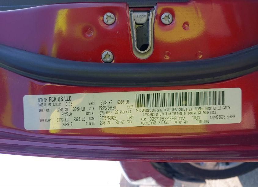 Photo 9 of 2015 Ram 1500 BIG HORN (VIN 1C6RR7TT5FS710740)