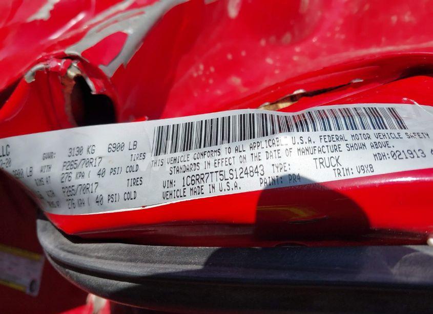 Photo 9 of 2020 Ram 1500 CLASSIC SLT 4X4 6'4 BOX (VIN 1C6RR7TT5LS124843)