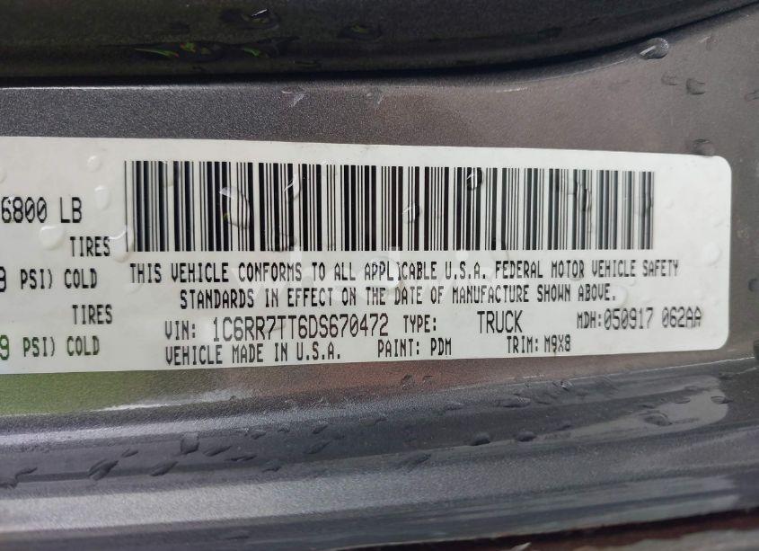 Photo 9 of 2013 Ram 1500 BIG HORN (VIN 1C6RR7TT6DS670472)