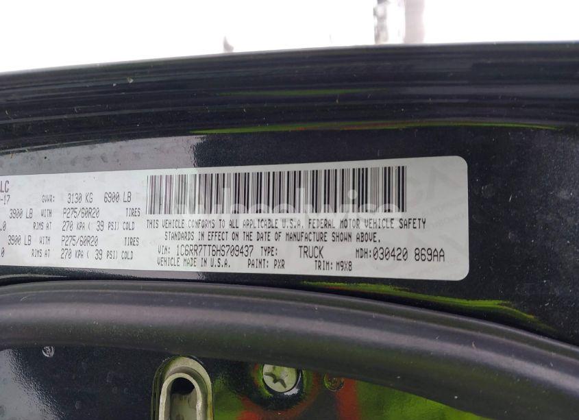 Photo 9 of 2017 Ram 1500 BIG HORN 4X4 6'4 BOX (VIN 1C6RR7TT6HS709437)