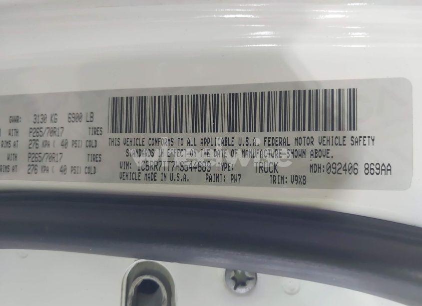Photo 9 of 2017 Ram 1500 SLT 4X4 6'4 BOX (VIN 1C6RR7TT7HS544689)
