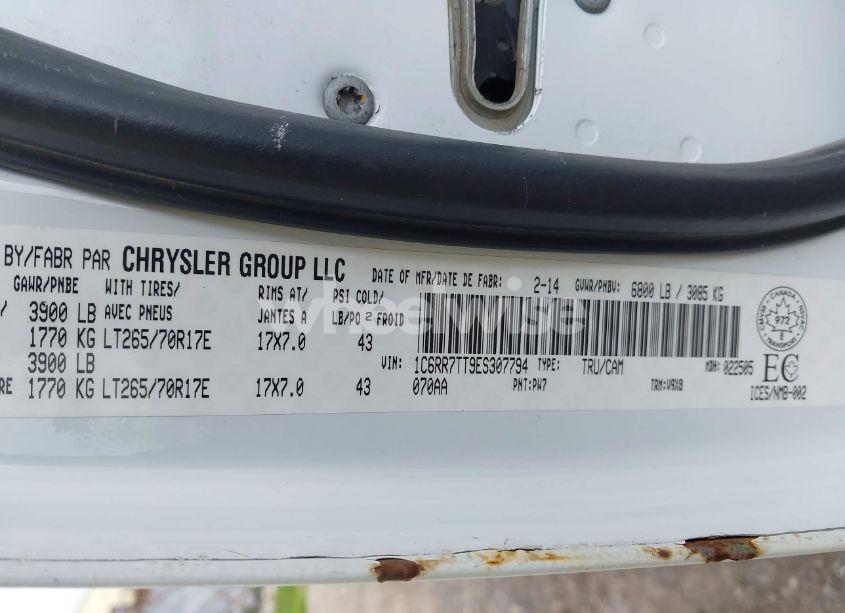 Photo 9 of 2014 Ram 1500 SLT (VIN 1C6RR7TT9ES307794)