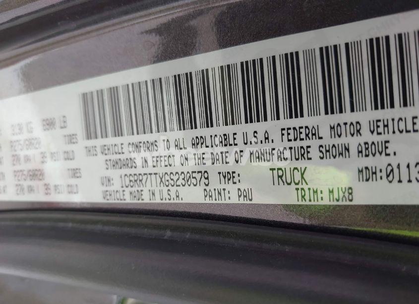 Photo 9 of 2016 Ram 1500 BIG HORN (VIN 1C6RR7TTXGS230579)