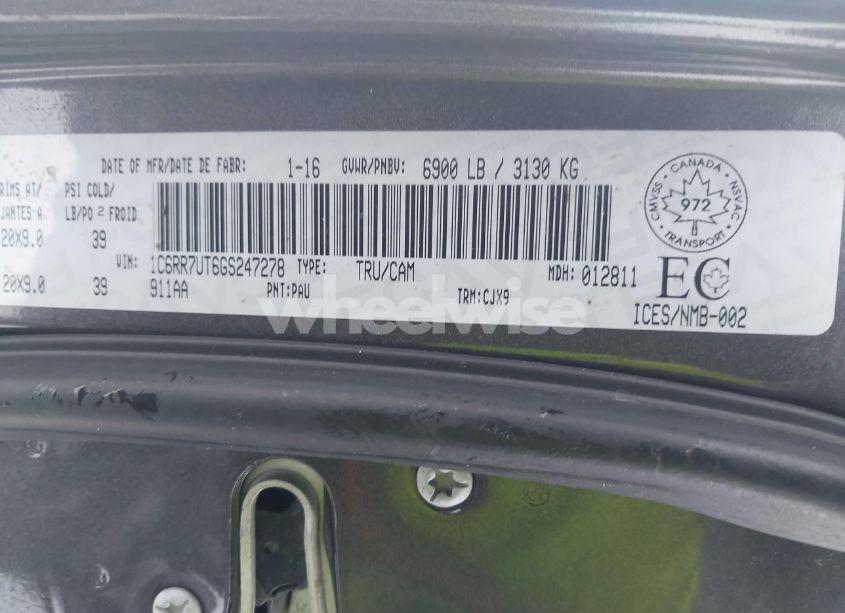 Photo 9 of 2016 Ram 1500 SPORT (VIN 1C6RR7UT6GS247278)