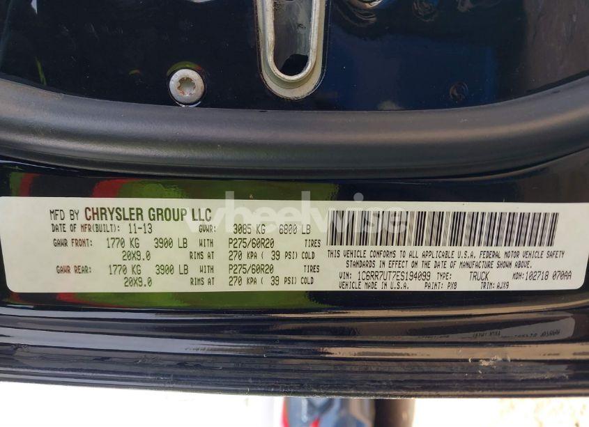 Photo 9 of 2014 Ram 1500 SPORT (VIN 1C6RR7UT7ES194099)