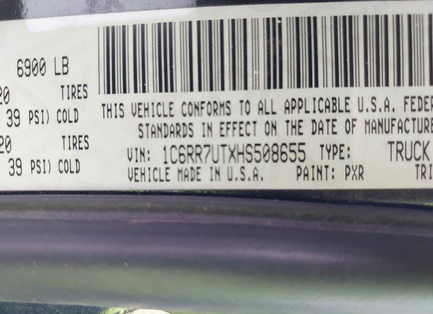 Photo 9 of 2017 Ram 1500 SPORT 4X4 6'4 BOX (VIN 1C6RR7UTXHS508655)