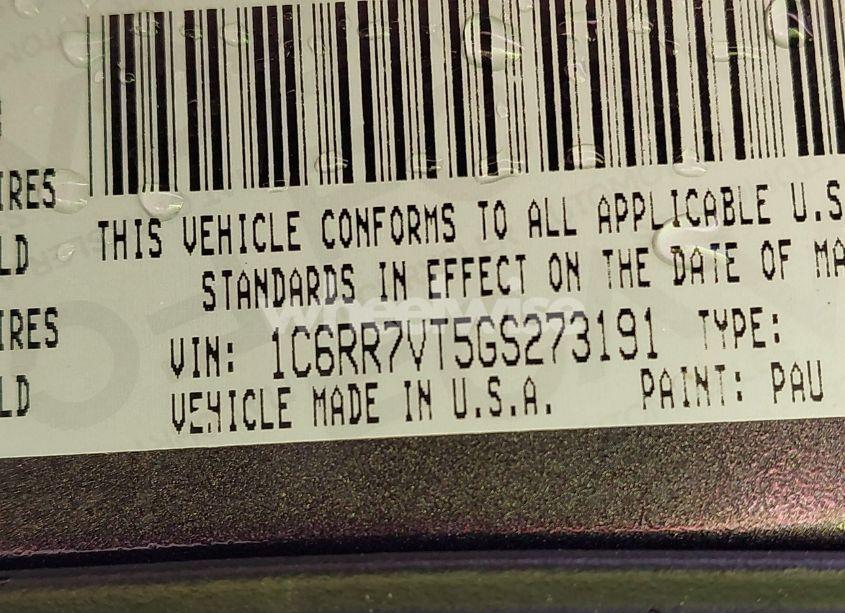 Photo 9 of 2016 Ram 1500 LARAMIE (VIN 1C6RR7VT5GS273191)