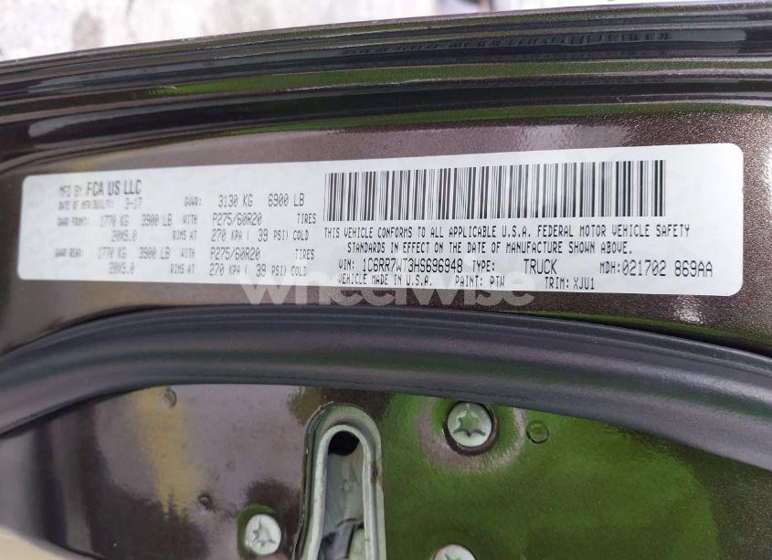 Photo 9 of 2017 Ram 1500 LONGHORN 4X4 6'4 BOX (VIN 1C6RR7WT3HS696948)