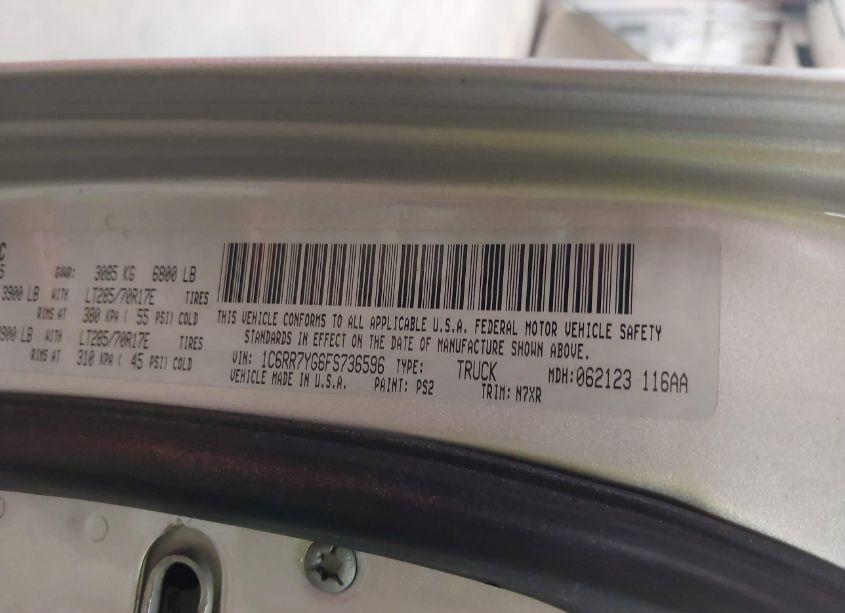 Photo 9 of 2015 Ram 1500 REBEL (VIN 1C6RR7YG6FS736596)