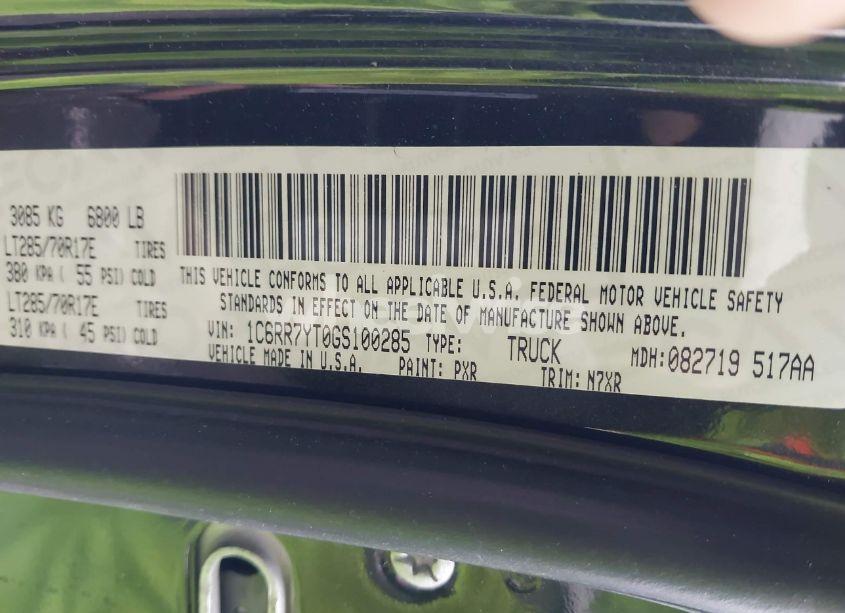 Photo 9 of 2016 Ram 1500 REBEL (VIN 1C6RR7YT0GS100285)