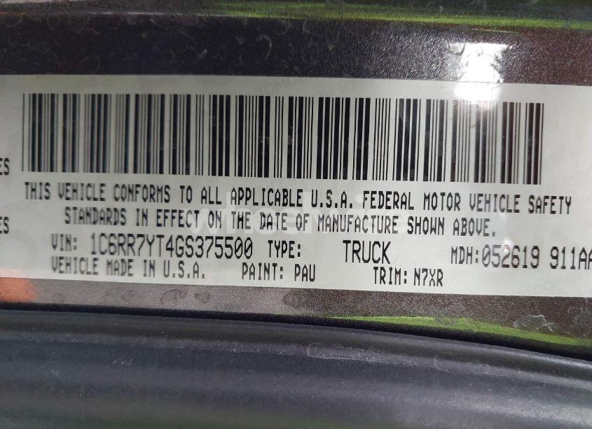 Photo 9 of 2016 Ram 1500 REBEL (VIN 1C6RR7YT4GS375500)