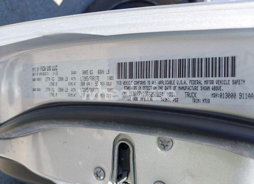 Photo 9 of 2016 Ram 1500 REBEL (VIN 1C6RR7YT5GS251994)