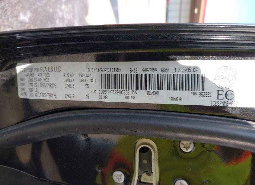 Photo 9 of 2016 Ram 1500 REBEL (VIN 1C6RR7YT5GS405555)