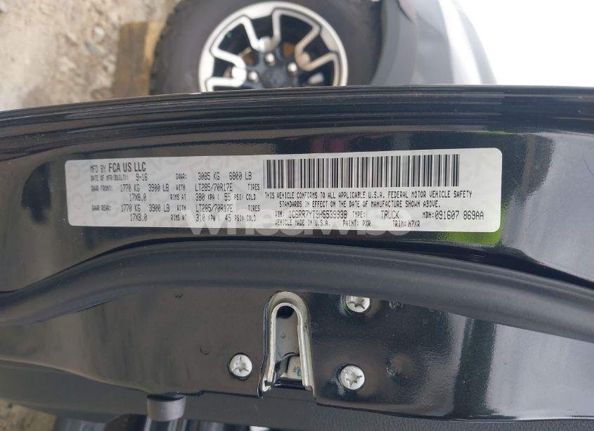 Photo 9 of 2017 Ram 1500 REBEL 4X4 5'7 BOX (VIN 1C6RR7YT9HS539938)