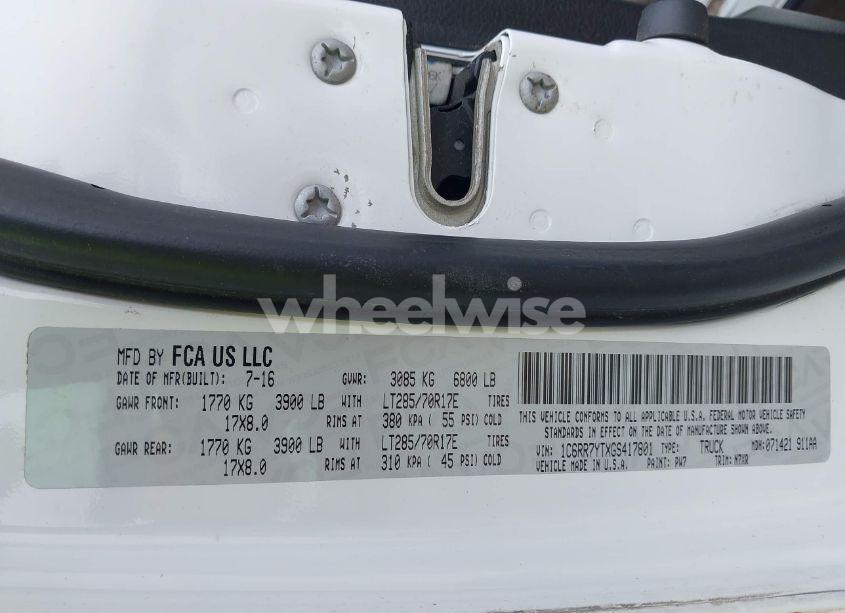 Photo 9 of 2016 Ram 1500 REBEL (VIN 1C6RR7YTXGS417801)