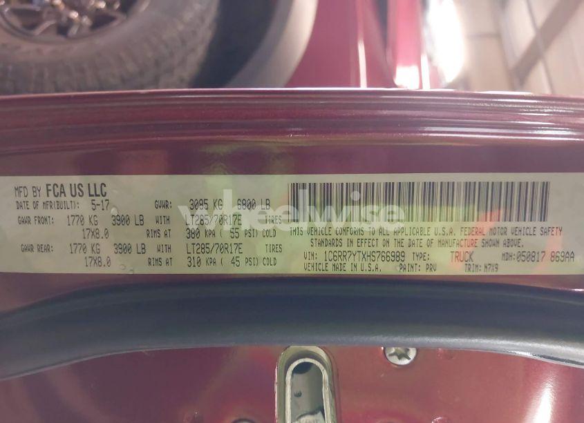 Photo 9 of 2017 Ram 1500 REBEL 4X4 5'7 BOX (VIN 1C6RR7YTXHS766989)