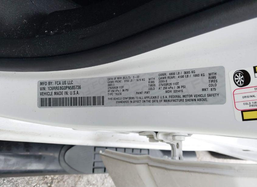 Photo 9 of 2023 Ram 1500 BIG HORN 4X2 6'4 BOX (VIN 1C6RREBG0PN585736)
