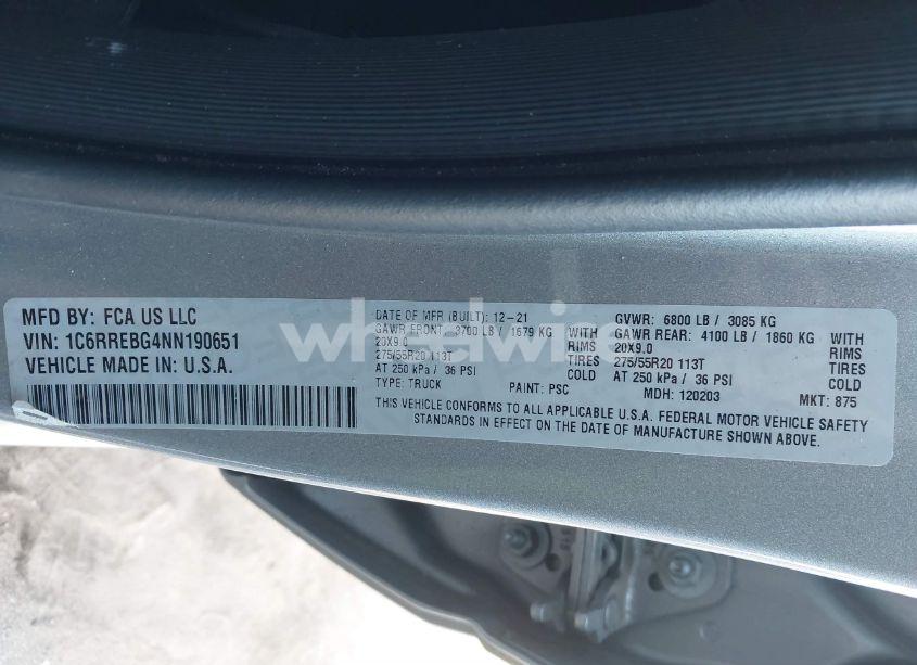 Photo 9 of 2022 Ram 1500 BIG HORN 4X2 6'4 BOX (VIN 1C6RREBG4NN190651)