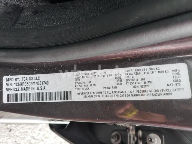 Photo 4 of 2021 RAM 1500 BIG HORN/LONE STAR (VIN 1C6RREBG9MN631740)