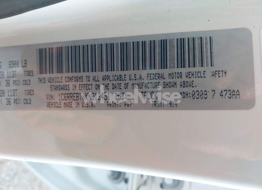 Photo 9 of 2019 Ram 1500 BIG HORN/LONE STAR 4X2 6'4 BOX (VIN 1C6RREBT0KN813451)