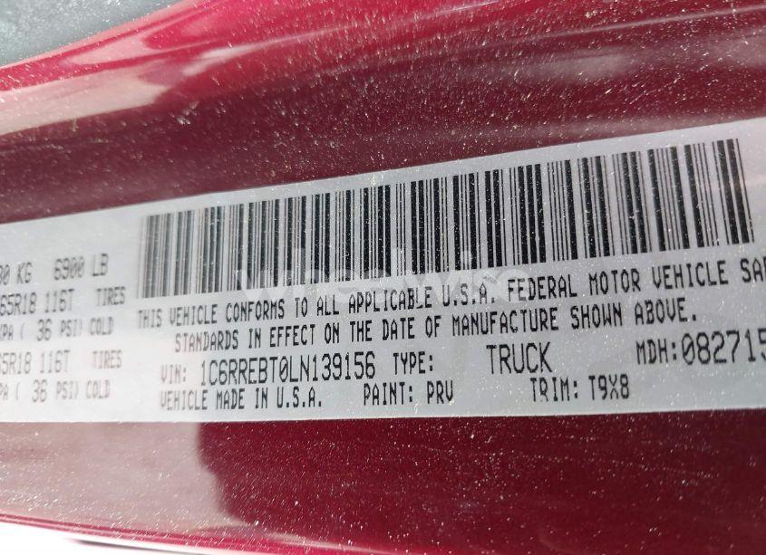 Photo 9 of 2020 Ram 1500 LONE STAR 4X2 6'4 BOX (VIN 1C6RREBT0LN139156)