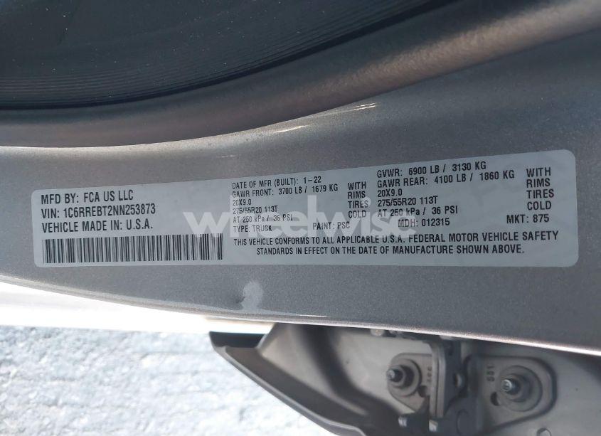 Photo 9 of 2022 Ram 1500 LONE STAR 4X2 6'4 BOX (VIN 1C6RREBT2NN253873)