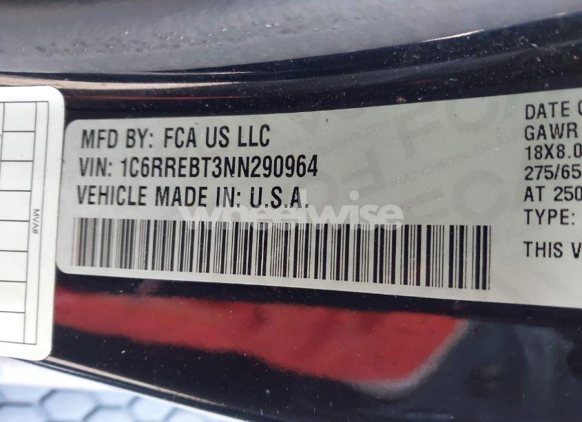 Photo 9 of 2022 Ram 1500 BIG HORN 4X2 6'4 BOX (VIN 1C6RREBT3NN290964)