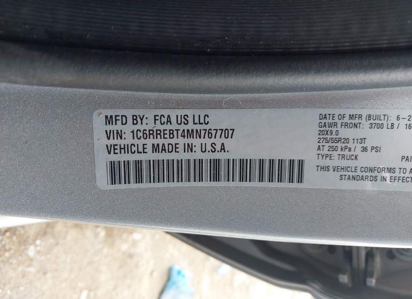 Photo 9 of 2021 Ram 1500 LONE STAR QUAD CAB 4X2 6'4 BOX (VIN 1C6RREBT4MN767707)