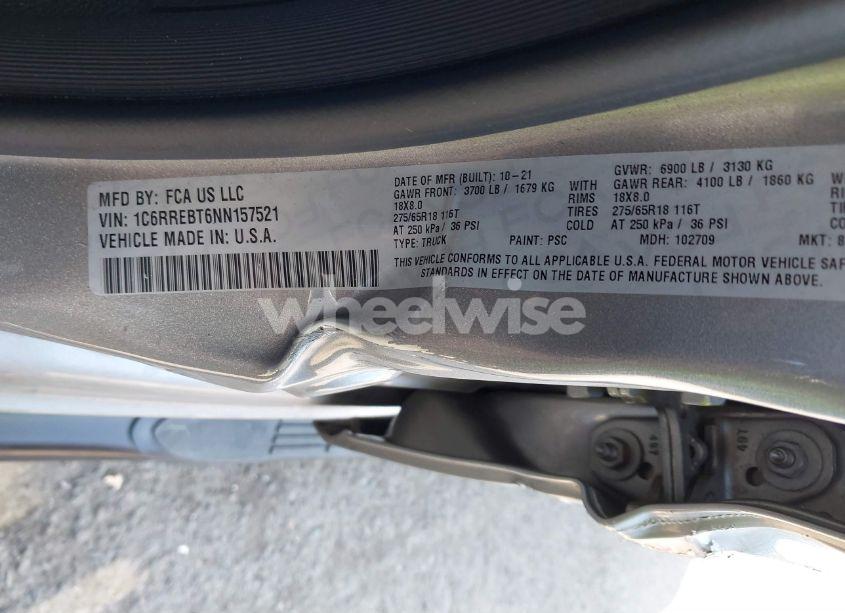 Photo 9 of 2022 Ram 1500 (VIN 1C6RREBT6NN157521)