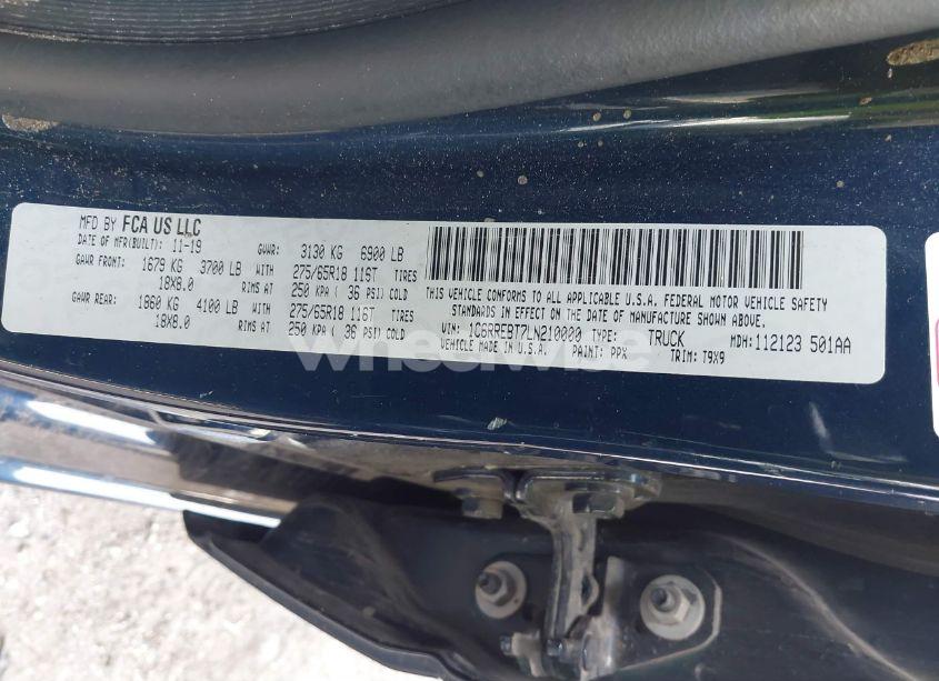 Photo 9 of 2020 Ram 1500 BIG HORN 4X2 6'4 BOX (VIN 1C6RREBT7LN210000)