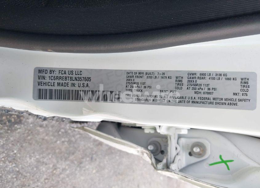 Photo 9 of 2020 Ram 1500 BIG HORN 4X2 6'4 BOX (VIN 1C6RREBT8LN357605)