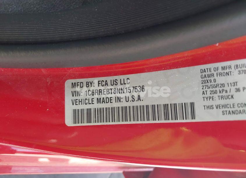 Photo 9 of 2022 Ram 1500 BIG HORN 4X2 6'4 BOX (VIN 1C6RREBT8NN157536)