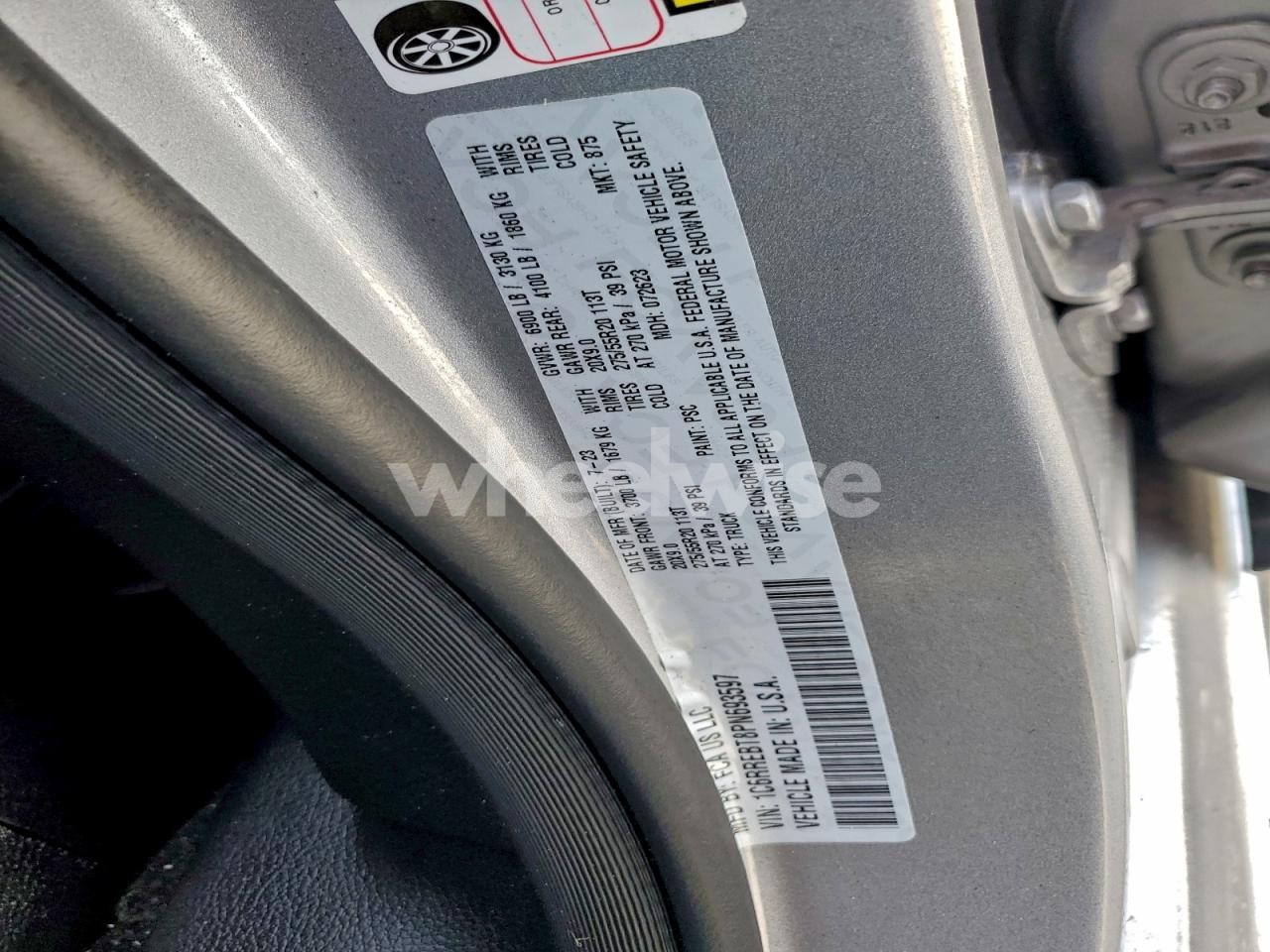 Photo 12 of 2023 RAM 1500 BIG HORN/LONE STAR (VIN 1C6RREBT8PN693597)