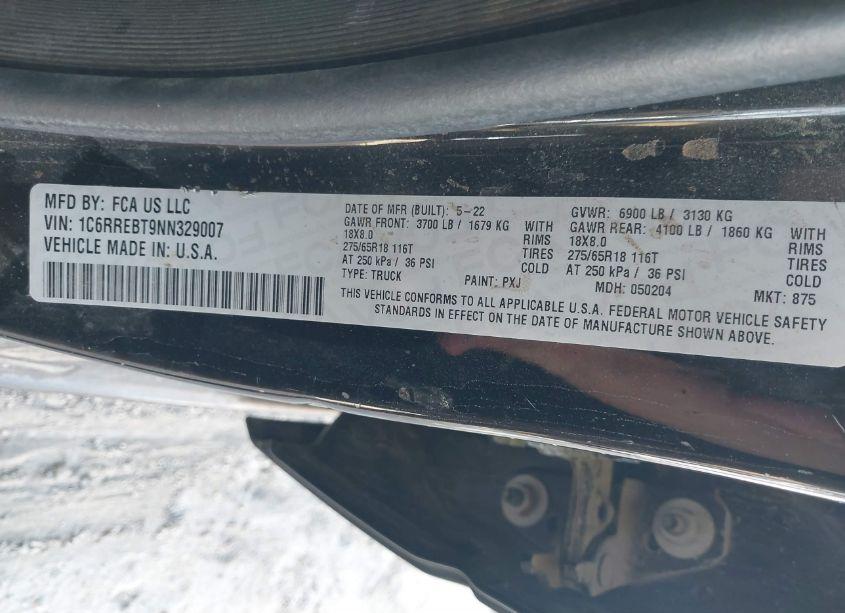 Photo 9 of 2022 Ram 1500 (VIN 1C6RREBT9NN329007)