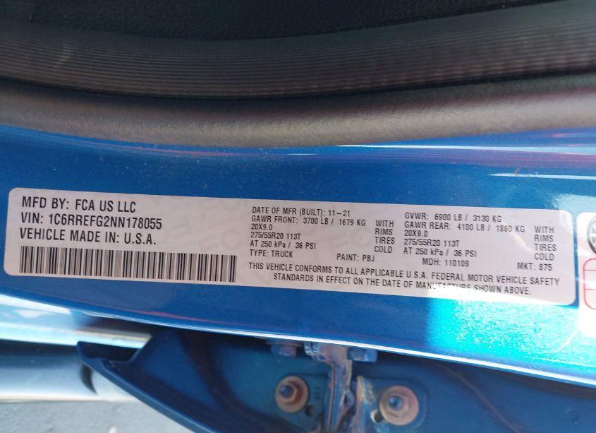 Photo 9 of 2022 Ram 1500 BIG HORN 4X2 5'7 BOX (VIN 1C6RREFG2NN178055)