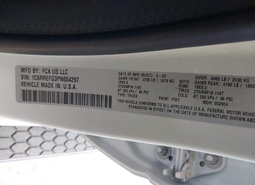 Photo 9 of 2023 Ram 1500 (VIN 1C6RREFG3PN654297)