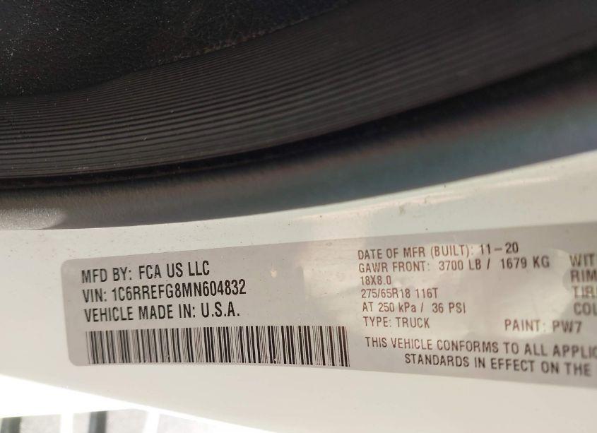 Photo 9 of 2021 Ram 1500 LONE STAR 4X2 5'7 BOX (VIN 1C6RREFG8MN604832)