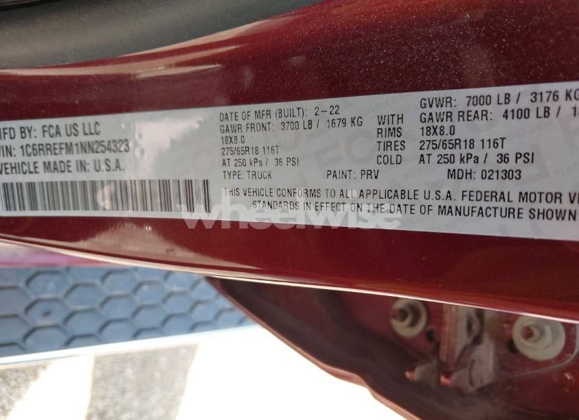 Photo 9 of 2022 Ram 1500 BIG HORN 4X2 5'7 BOX (VIN 1C6RREFM1NN254323)