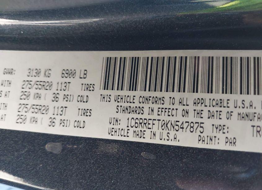 Photo 9 of 2019 Ram 1500 BIG HORN/LONE STAR 4X2 5'7 BOX (VIN 1C6RREFT0KN547875)