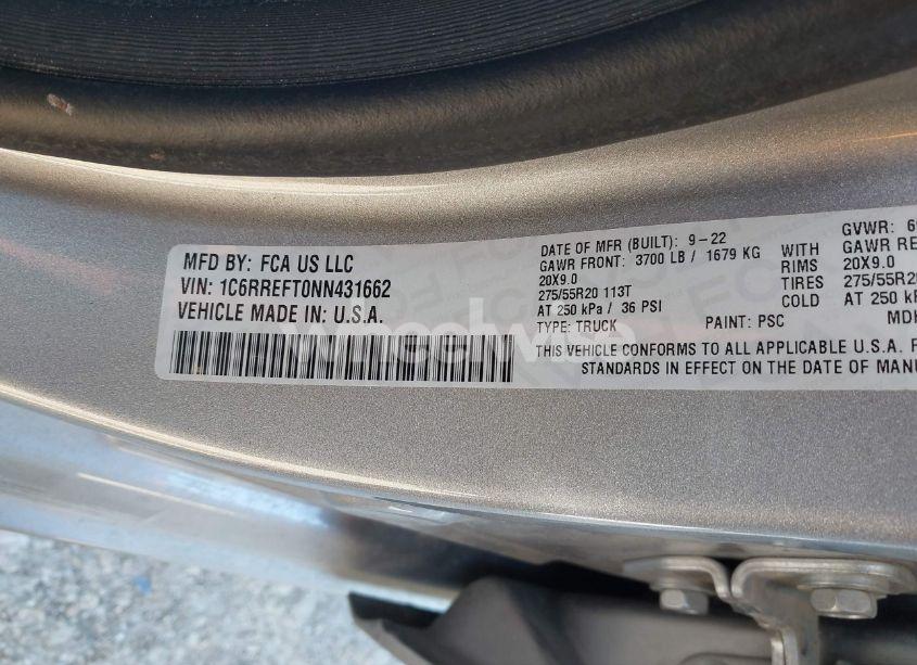 Photo 9 of 2022 Ram 1500 LONE STAR 4X2 5'7 BOX (VIN 1C6RREFT0NN431662)