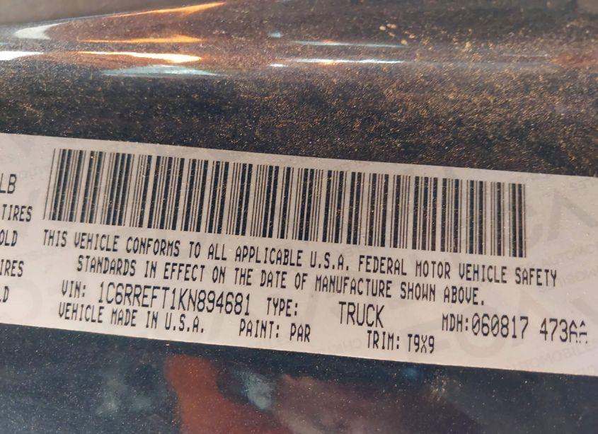 Photo 9 of 2019 Ram 1500 BIG HORN/LONE STAR 4X2 5'7 BOX (VIN 1C6RREFT1KN894681)