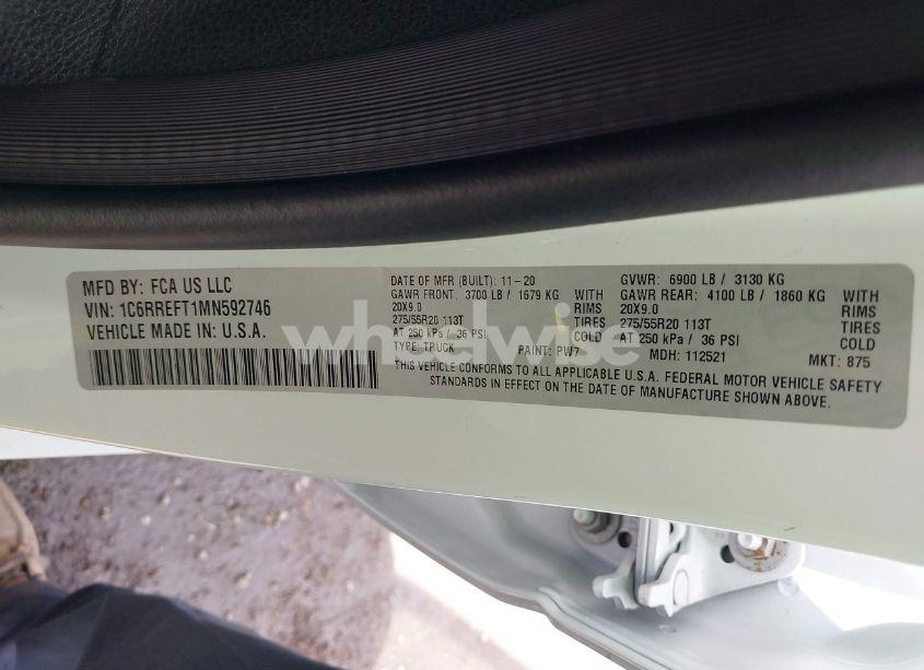 Photo 9 of 2021 Ram 1500 LONE STAR 4X2 5'7 BOX (VIN 1C6RREFT1MN592746)