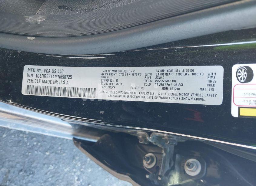 Photo 9 of 2021 Ram 1500 BIG HORN 4X2 5'7 BOX (VIN 1C6RREFT1MN690725)
