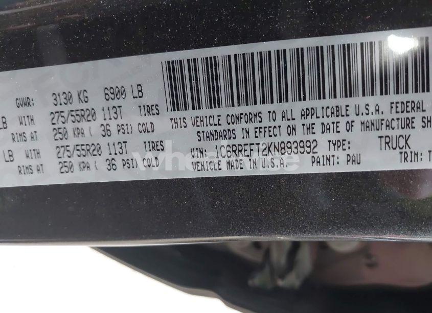 Photo 9 of 2019 Ram 1500 (VIN 1C6RREFT2KN893992)