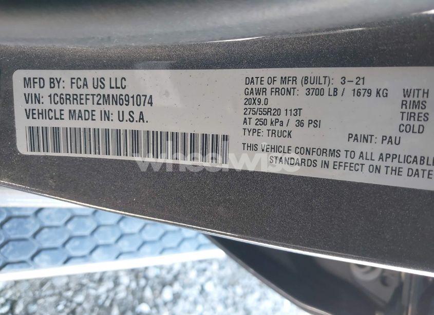 Photo 9 of 2021 Ram 1500 BIG HORN 4X2 5'7 BOX (VIN 1C6RREFT2MN691074)