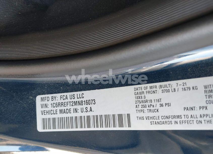 Photo 9 of 2021 Ram 1500 BIG HORN 4X2 5'7 BOX (VIN 1C6RREFT2MN816073)