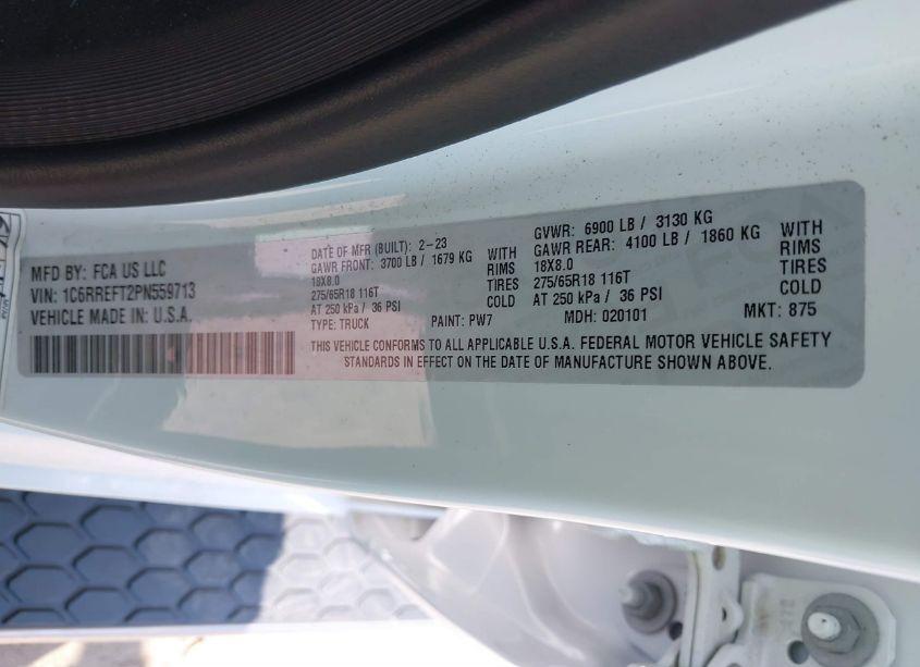 Photo 9 of 2023 Ram 1500 BIG HORN 4X2 5'7 BOX (VIN 1C6RREFT2PN559713)