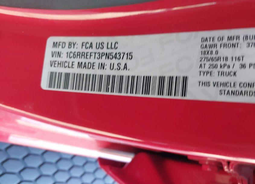 Photo 9 of 2023 Ram 1500 BIG HORN 4X2 5'7 BOX (VIN 1C6RREFT3PN543715)